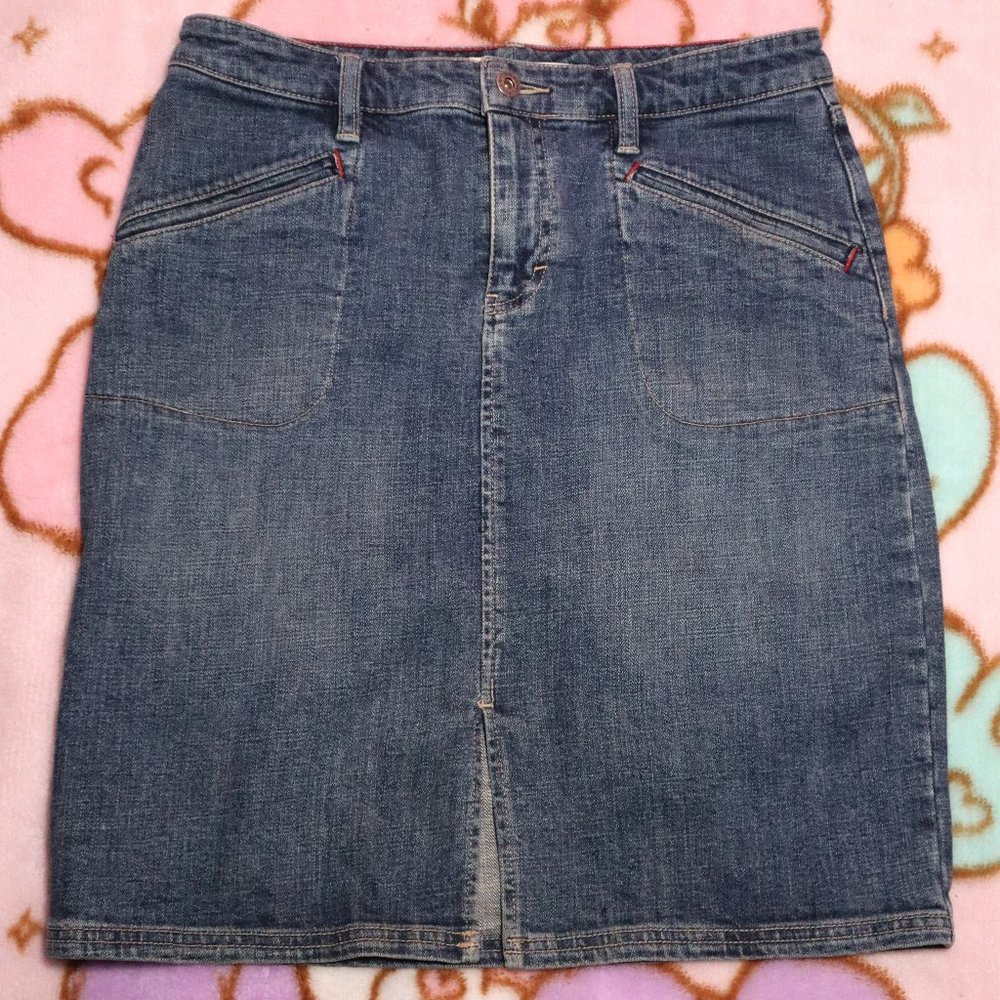 Vintage Y2K Tommy Hilfiger Denim Knee Length Skirt